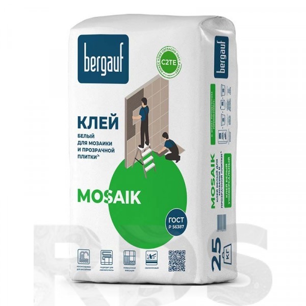 КЛЕЙ Д/МОЗАИКИ И МРАМОРА BERGAUF MOSAIK 25 кг